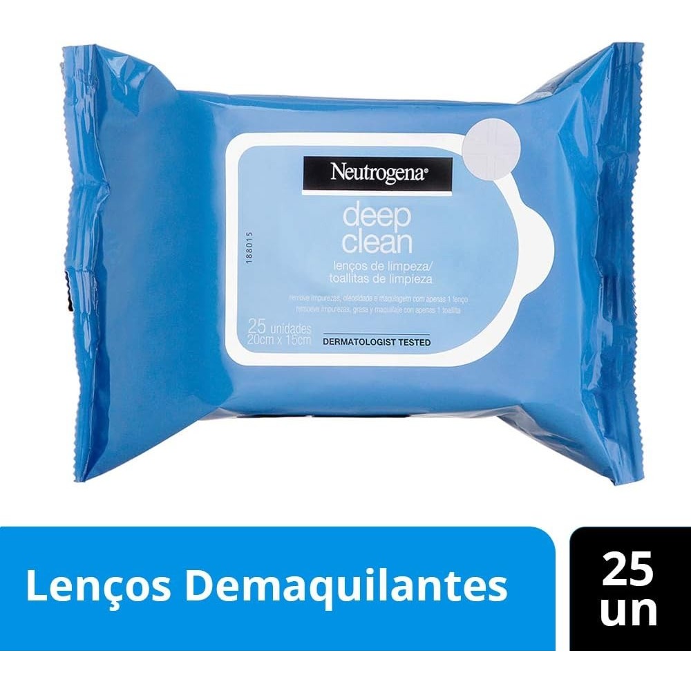 Lenço Demaquilante Neutrogena Deep Clean Com 25 unidades