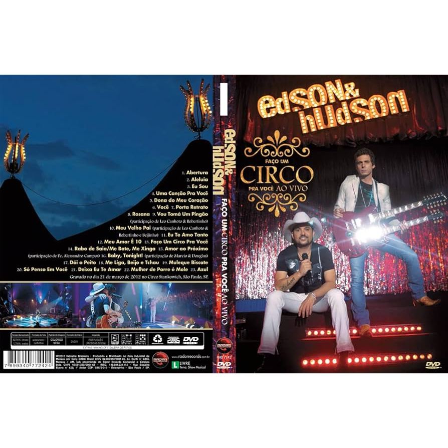 DVD - EDSON E HUDSON - FAÇO UM CIRCO PRA VOCÊ AO VIVO