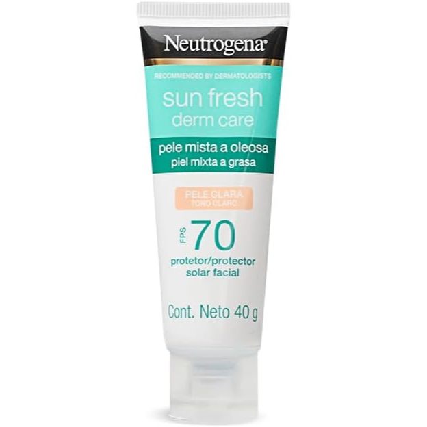 Protetor Solar Facial Pele Mista A Oleosa Neutrogena Sun Fresh Derm Care Pele Clara FPS70 Com 40g