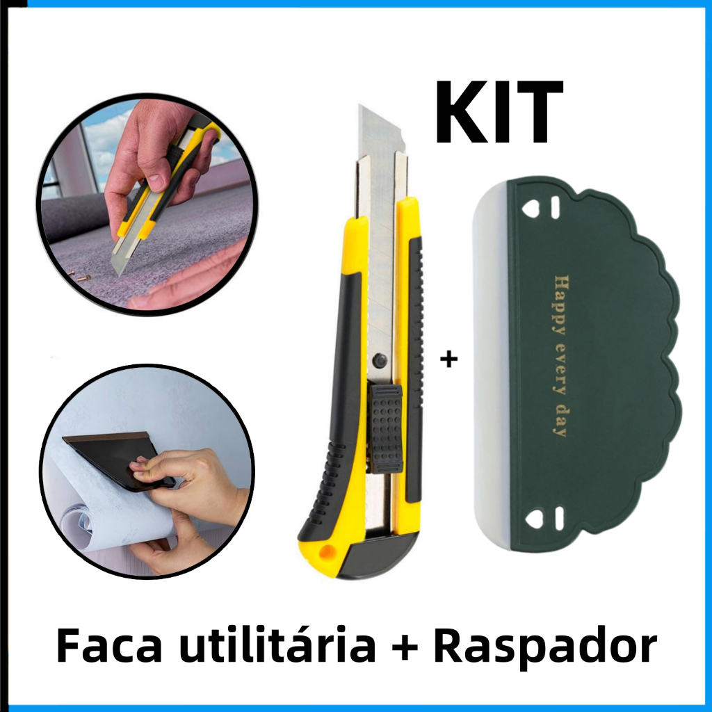 Espátula e Estilete Para Aplicação  Adesivo Película Envelopamento Profissional Doméstico