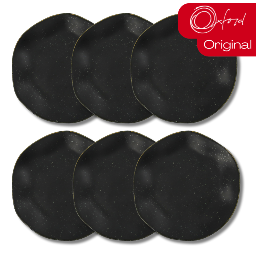 Prato Sobremesa Ryo Volcano 6 Unidades 21,5cm Preto Acetinado Oxford Porcelanas em Oferta na Shopee