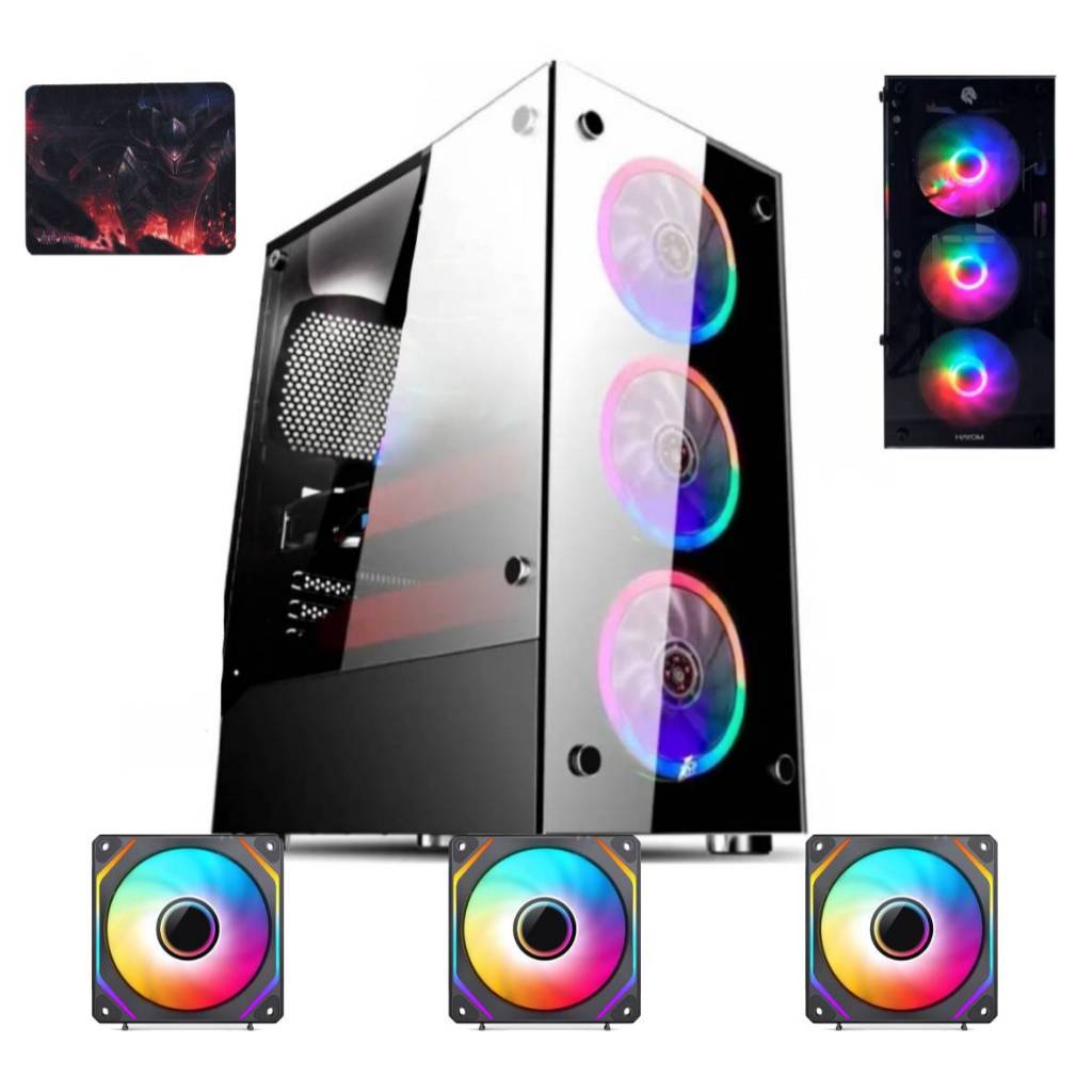 Gabinete COM FAN RGB LED 17-59 Pc Gamer Vidro Frontal E Lateral Temperado