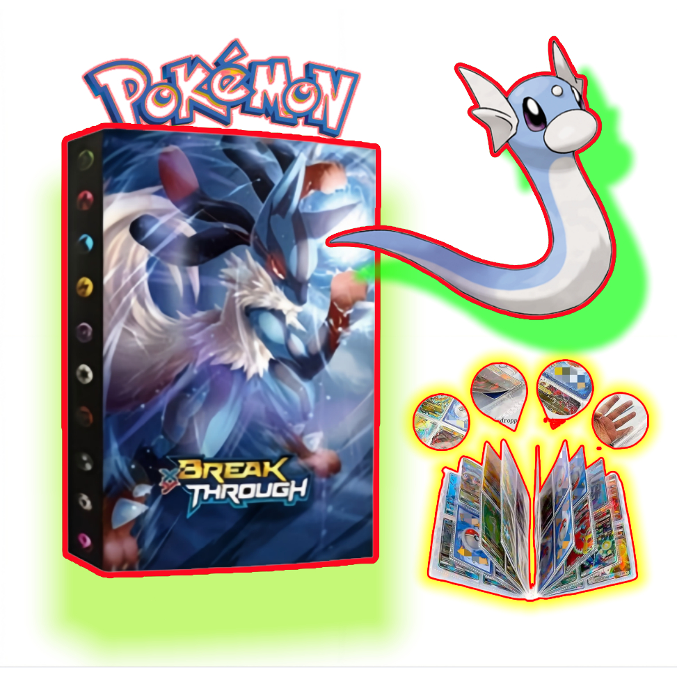 Álbum oficial de pastas de arquivo Pokémon 240 porta-cartões Ash Pikachu Charizard Arceus dragão de gelo porta-cartões