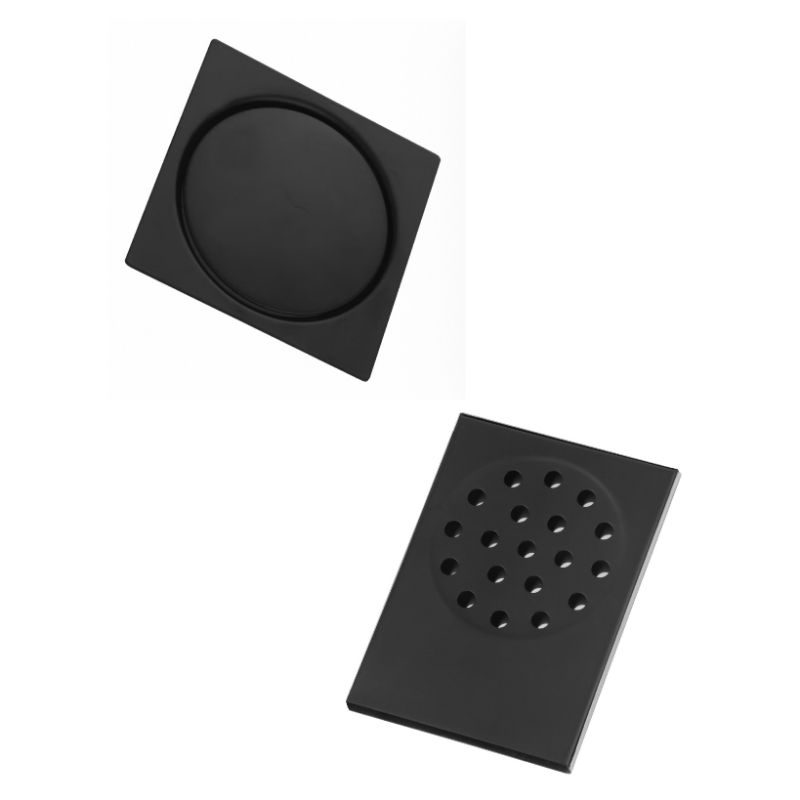 Ralo Para Box Inteligente Preto Com Ralo Click Preto 10cm x 10cm Ralo Ralo de Banheiro Preto