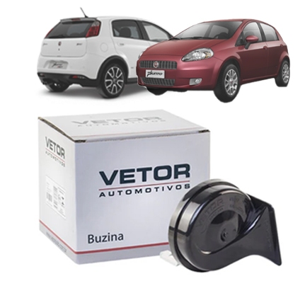 Buzina 12v Caracol Específica Fiat Punto 2008 Até 2017 Som Original VT232