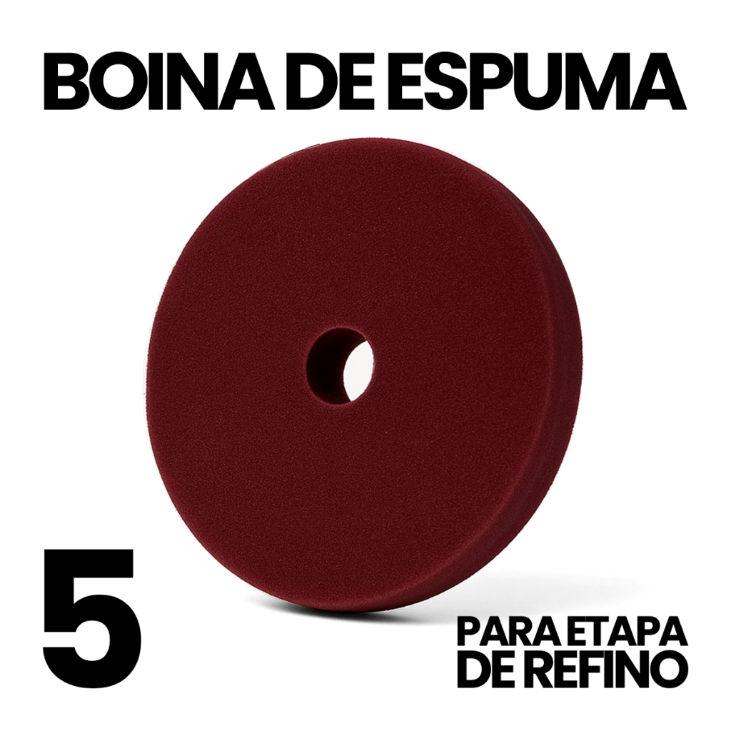 Boina 5 Polegadas Espuma Corte Médio Polimento Automotivo