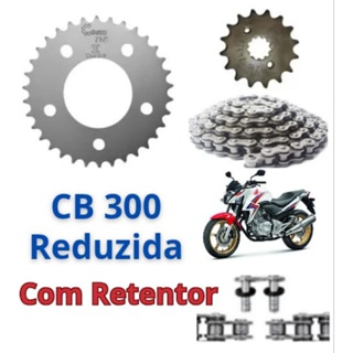 Kit Relação/Transmissão/Tração CB 300 Reduzida (Com e Sem Retentor) De 2009 Até 2015 em Oferta na Shopee