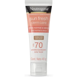 Protetor Solar Facial Pele Normal A Seca Neutrogena Sun Fresh Derm Care Com Cor FPS70 Com 40g