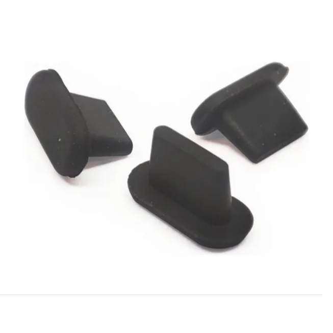 Tampa Plug Anti Poeira Sujeira Entrada Usb Tipo C preto