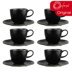 Jogo 6 Xícaras Chá Café Com Pires Ryo Volcano 220ml Oxford Porcelanas