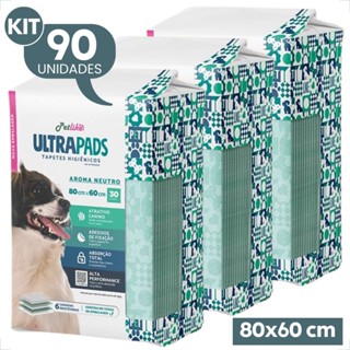 Kit 3 Tapete Higiênico Ultra Pads 80x60 Neutro - 90 Unidades em Oferta na Shopee