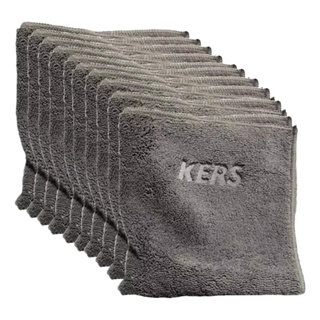 Kit 10 Flanelas de Microfibra 40x40cm 360gsm Cinza Dual Loop Kers em Oferta na Shopee