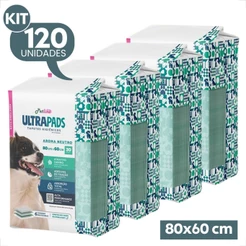 Kit 4 Tapetes Higiênico Ultra Pads 80x60 Neutro - 120 Unidades
