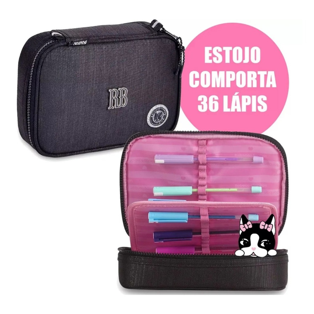 Kit Mochila Rodinhas Estojo Box Lancheira Térmica Rebecca Bonbon Oficial Meninas Coleção 2025 Teen