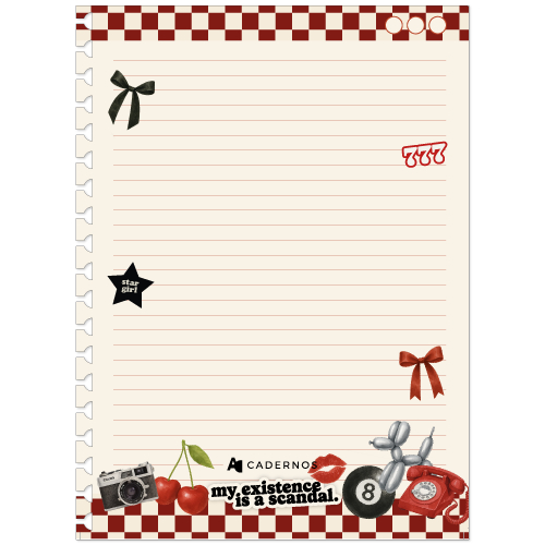Refil Decorado Rebel P/ Caderno AD C/ 50Fls 90g/m² Tamanho Colegial