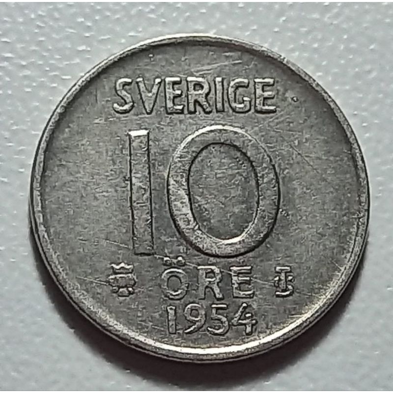 País: Suécia 1954 - 10 Öre **PRATA 0.400** Elimatec Moedas Antigas