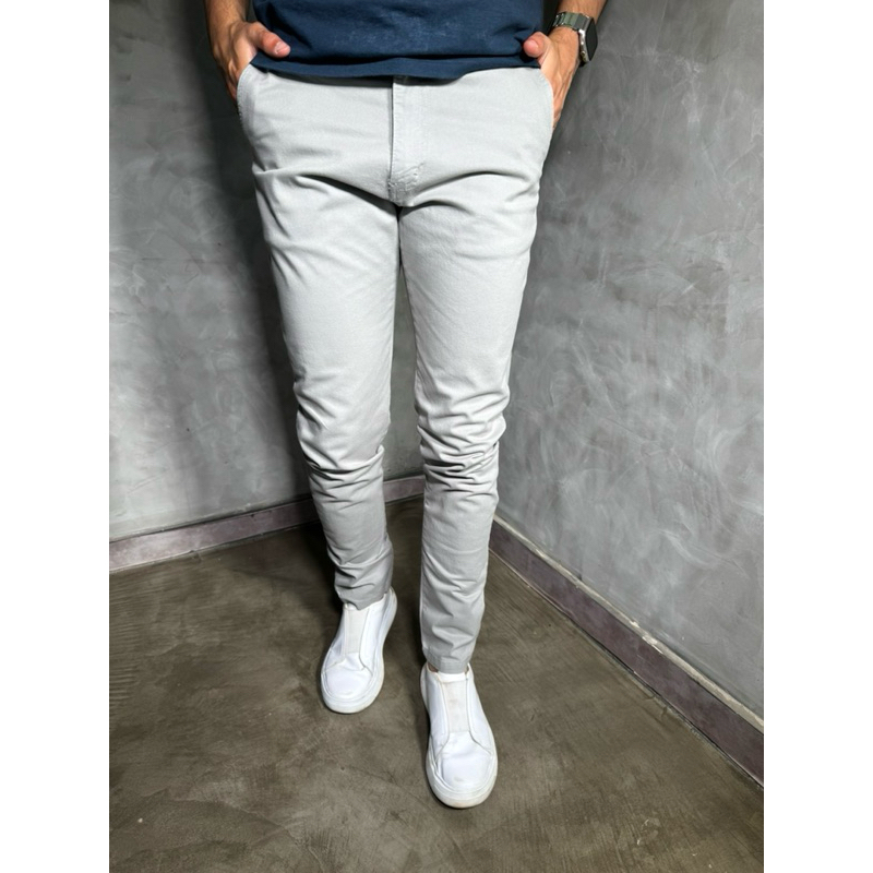 Calça Sarja Social Esporte Fino Casual - Slim Fit - Brim Com Elastano
