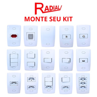 Radial Linha Marmore Branco Tomada Interruptor 4x2 10A/20A Tomadas Simples 10a tomada 20a Tomada com tecla espelho