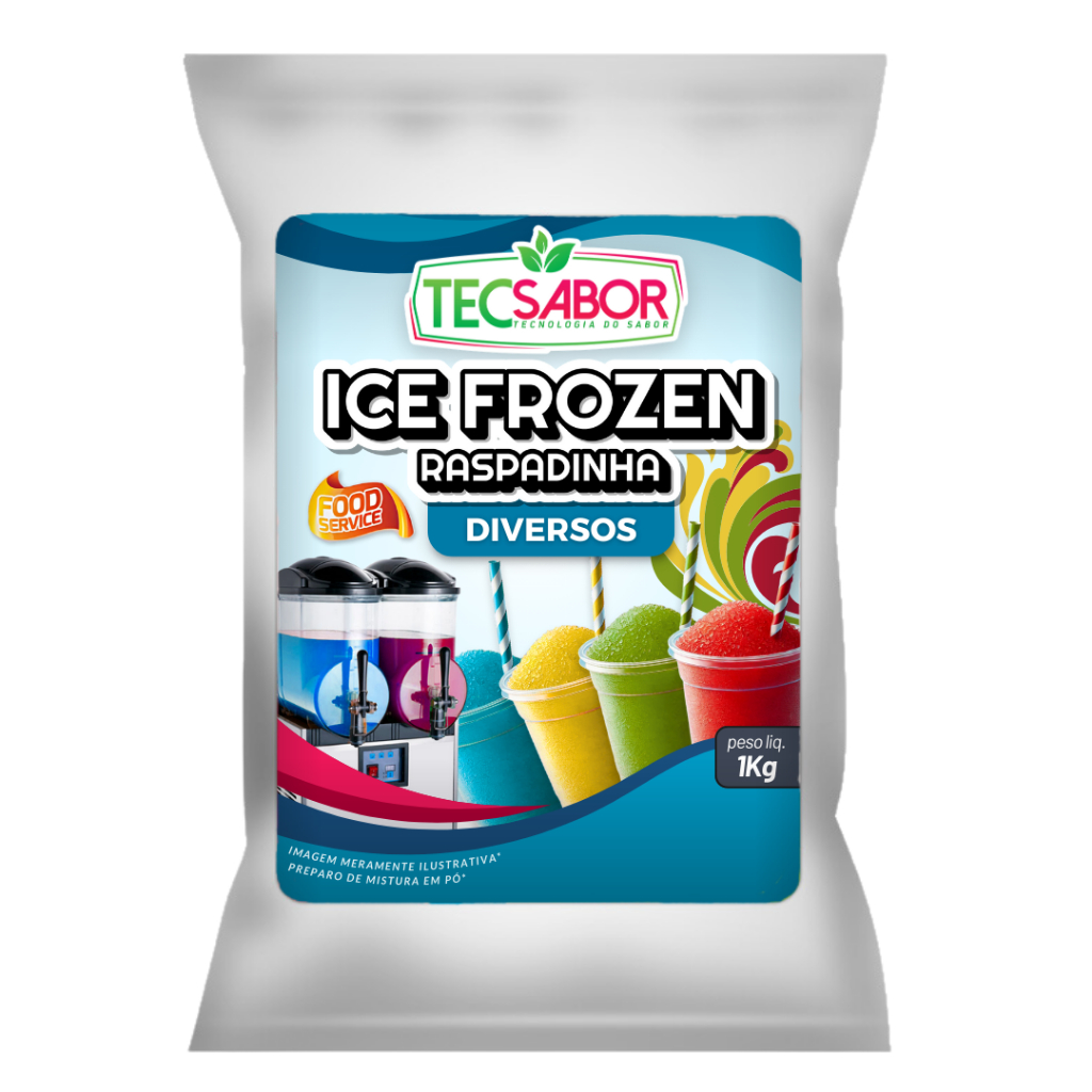 Raspadinha ICE Base Pó Pronta Os Mais Vendidos produz de 8 a 10 Litros Tecsabor