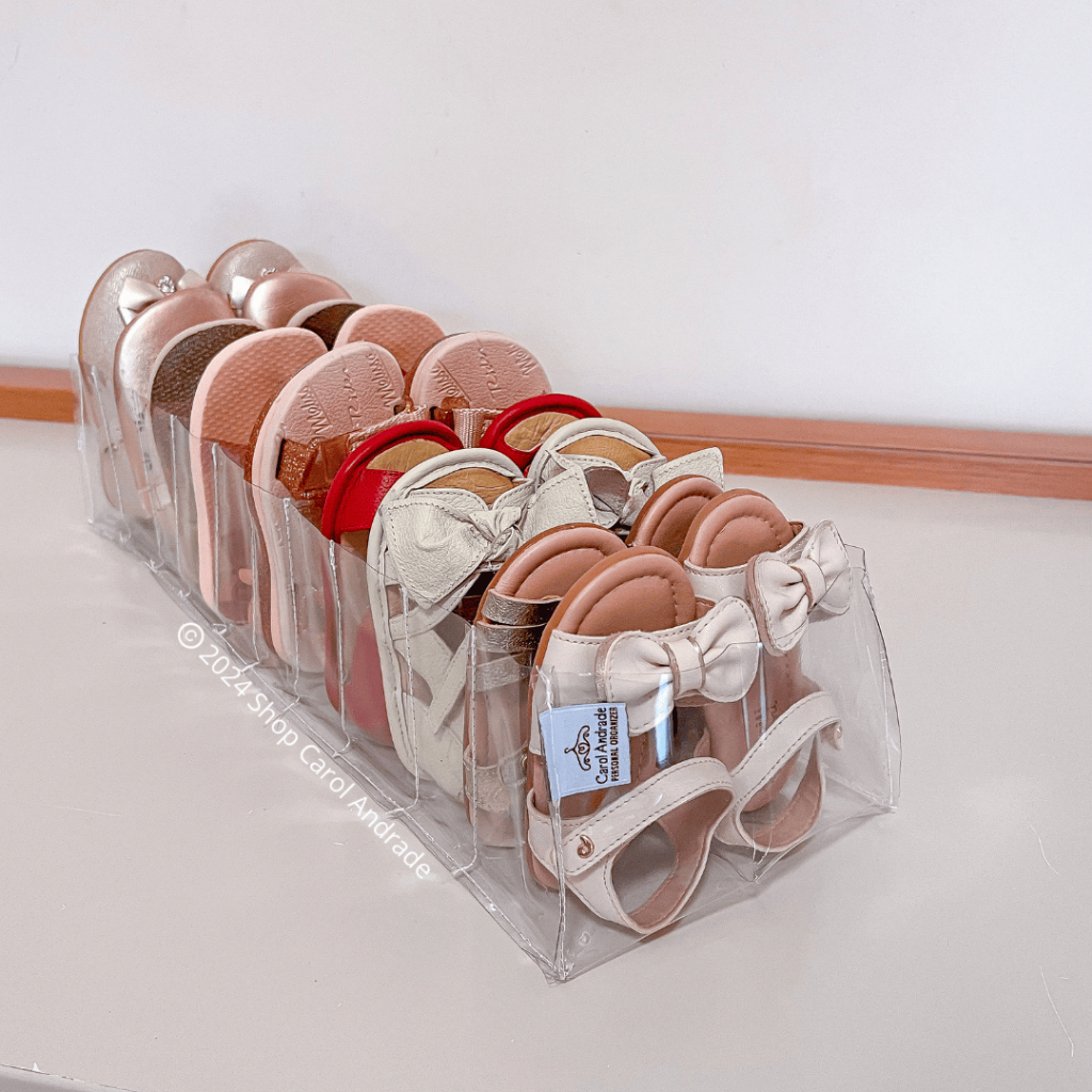 Divisória Colmeia Separador Organizador p/ Sapatos de Bebê 10 Nichos Transp. Premium 15x10x40 Cm em Oferta na Shopee
