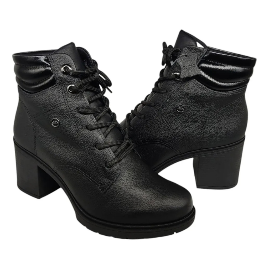 Bota Dakota Coturno Feminino Couro Legítimo Cano Baixo Salto Bloco D0461
