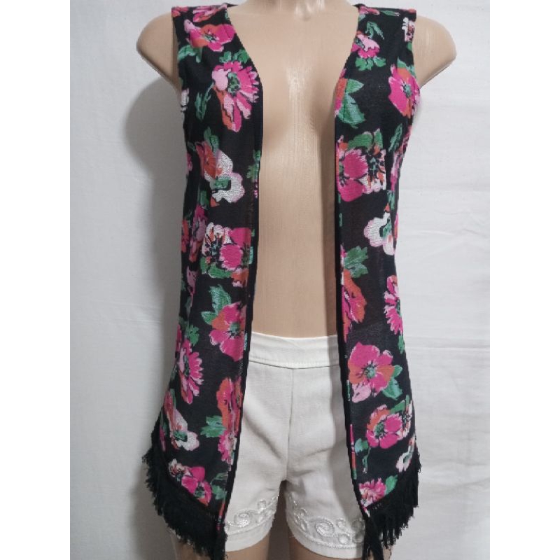 BLUSA COLETE FEMININA COM FRANJA NA BARRA