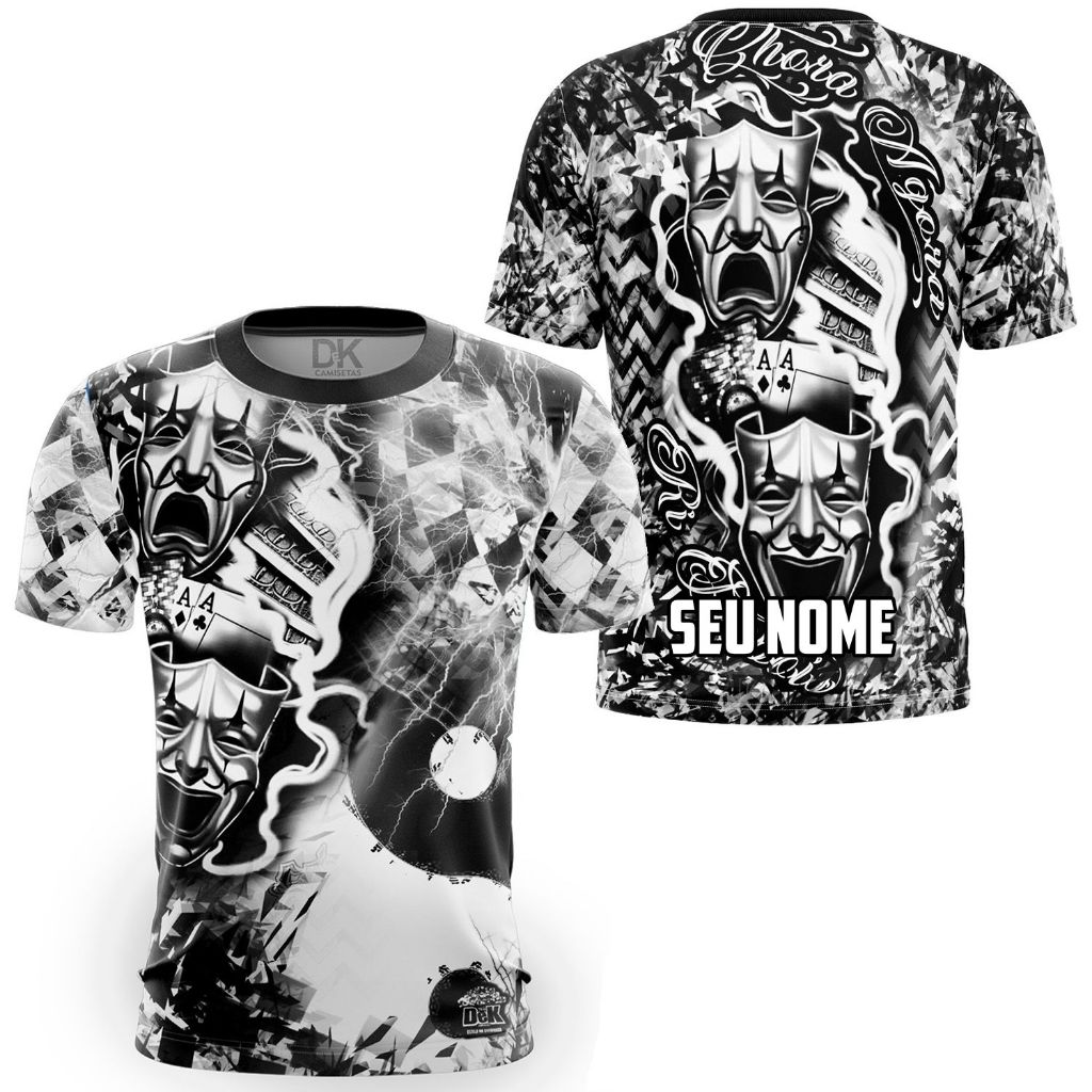 Camisa Camiseta Chora agora ri depois com nome personalizado quebrada favela town tony country