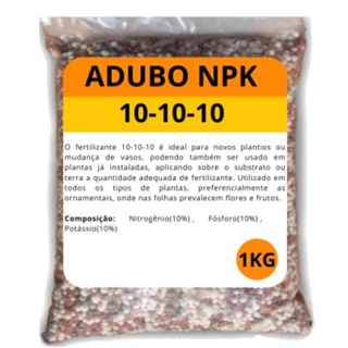Adubo Fertilizantes NPK 10 10 10 1kg - Plantas, Flores, Rosas Deserto, Samambaia em Oferta na Shopee