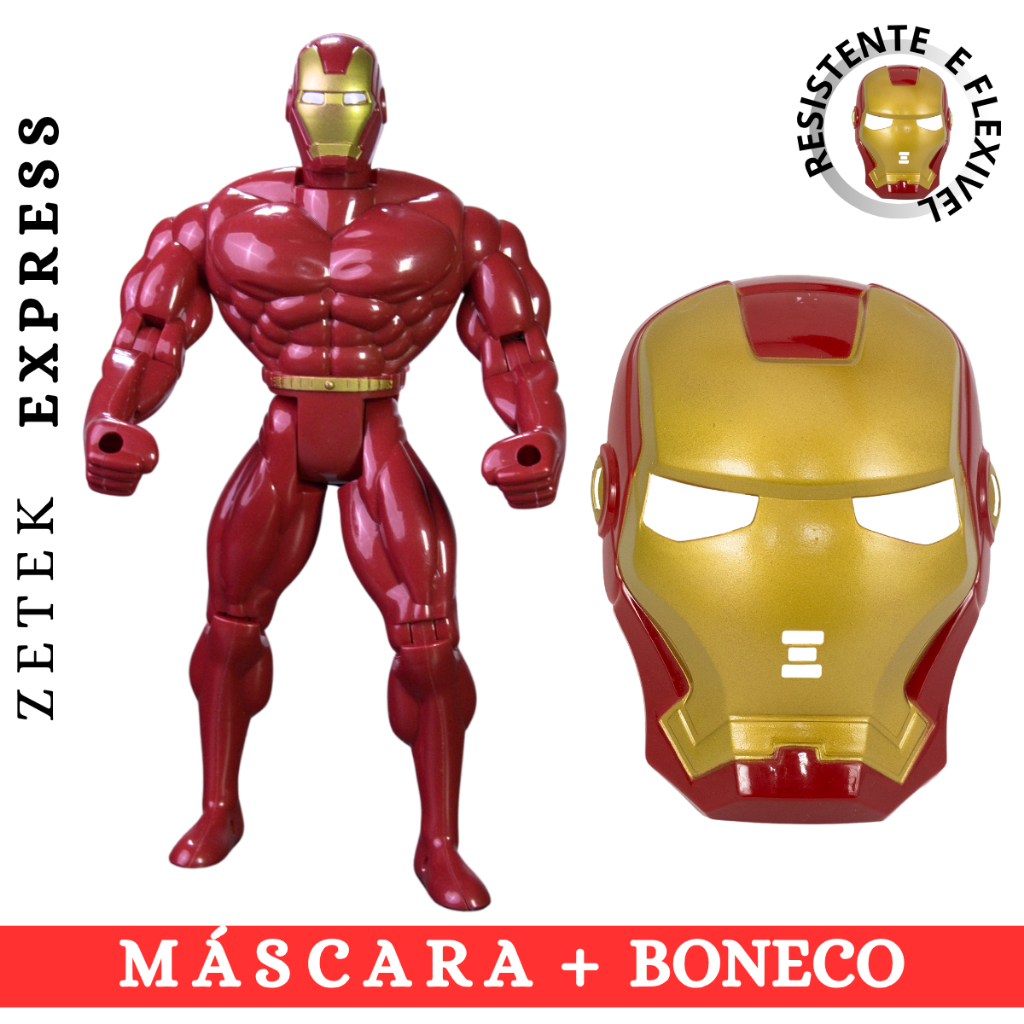 Kit Boneco + Máscara Confortável Brinquedo Herói Personagem De Ação Articulável Menino Presente Dia Das Crianças em Oferta na Shopee
