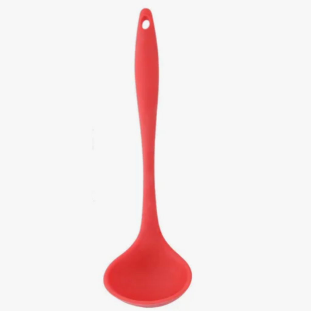 Concha De Silicone Vermelha Para Caldo Feijão Sopa Molho 28cm