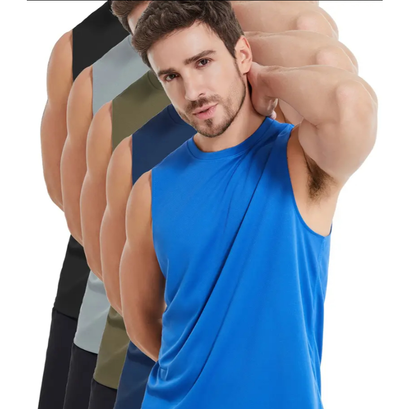 Regata Masculina Camiseta Blusa Malha Dry Fit Academia, Esportes, Corrida, Musculação, Homens, Secagem Rápida
