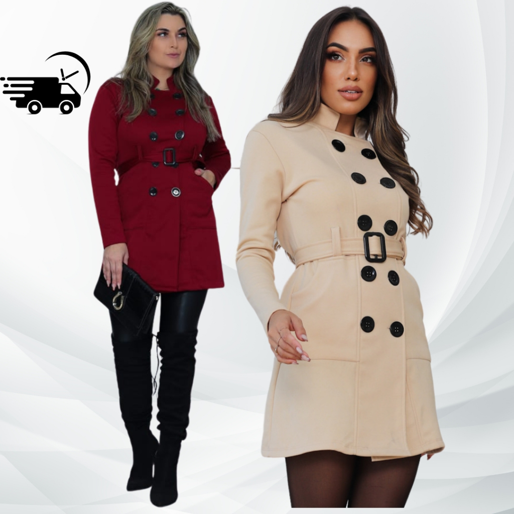 CASACO SOBRETUDO Flanelado – Conforto e Estilo em Moletom poliester