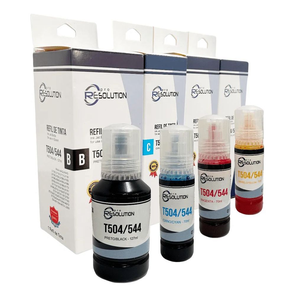 Tinta Compatível 544 e 504 para Epson – Kit 4 Cores CMYK Alta Qualidade Garantia