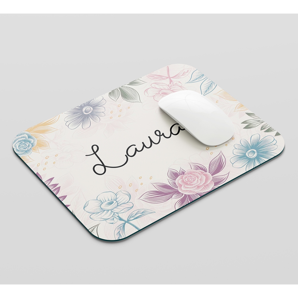 Mouse Pad Feminino Personalizado Com Nome Florido