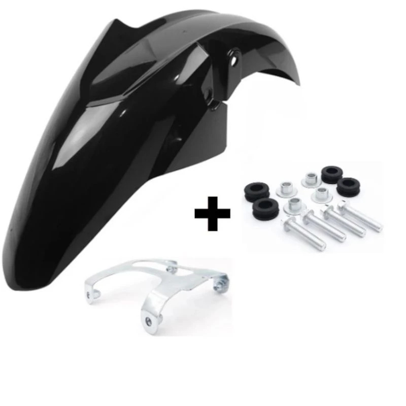 Kit Paralama Cg Titan Fan Start Cargo 125 150 160 2014 2015 a 2024  Preto + Suporte Parafusos Aranha