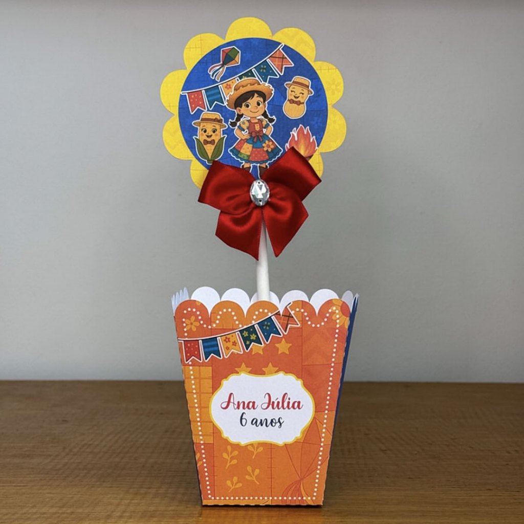 Cachepo / Centro de mesa Personalizado | Chá de bebe | Lembrancinha Festa junina menina