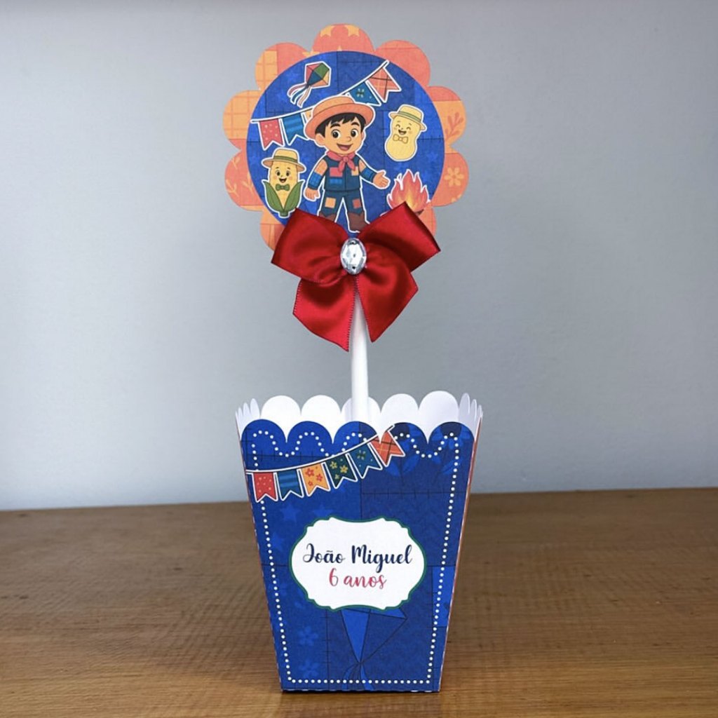Cachepo / Centro de mesa Personalizado | Chá de bebe | Lembrancinha Festa junina menino