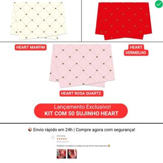 KIT 50UN POLI SUJINHO DECORADO HEART 49x69cm em Oferta na Shopee