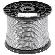 40 Metros Cabo De Aço 3/32 3,2mm 6x7 Alma Fibra Revestido Pvc Cristal em Oferta na Shopee