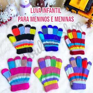 Luva infantil par de luvas para crianças luva de lã para inverno super quentinha serve de 2 a 6 anos
