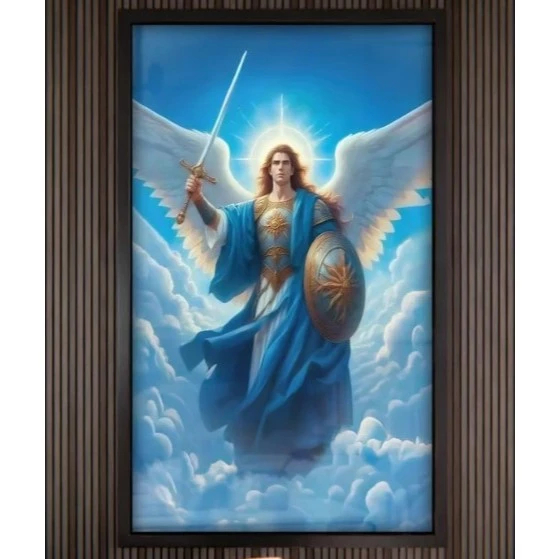 Quadro Decorativo São Miguel Arcanjo Proteção Fé Espiritualidade Força Luz Religioso Poder em Oferta na Shopee