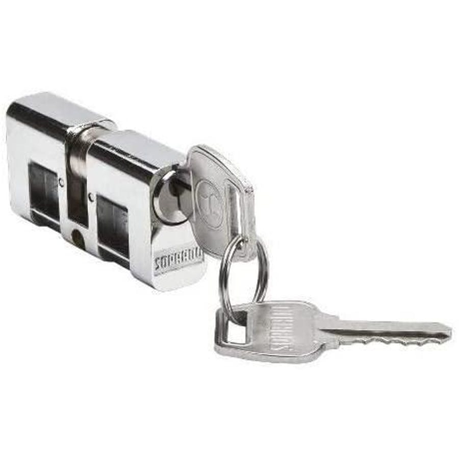 Cilindro Miolo Para Fechadura Soprano Inox Linha 500 700 900 E Pado 460 Com 2 Chaves Cromado Zincado - Home & Living