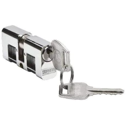 Cilindro Miolo Para Fechadura Soprano Inox Linha 500 700 900 E Pado 460 Com 2 Chaves Cromado Zincado