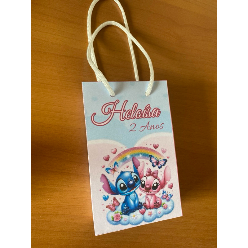 30 sacolinhas pegue e monte Stitch e Angel personalizada festa infantil aniversário