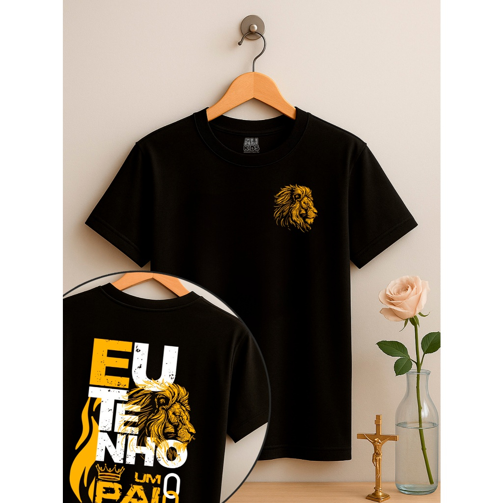 Camisa Preta com Estampas Coloridas Gospel Infantil Juvenil para Crianças de 4 até 16 anos envio rapido