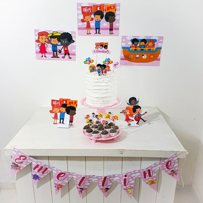 Kit Festa 3 Palavrinhas menina Personalizado Só Um Bolinho Festa em Casa Aniversário Infantil adulto Mesversário