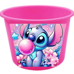 5 Baldinho de Pipoca Personalizado Stitch Chiclete