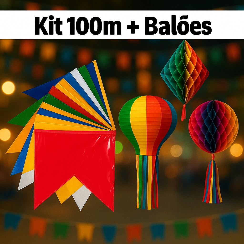 Balões e Bandeirinhas Decoração Festa Junina Balão Colmeia Redondo, Colmeia e Lanterna Triangulo São joão