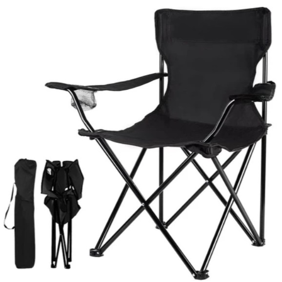 Cadeira Dobrável Reforçada para Camping | Com Porta Copos e Bolsa de Transporte