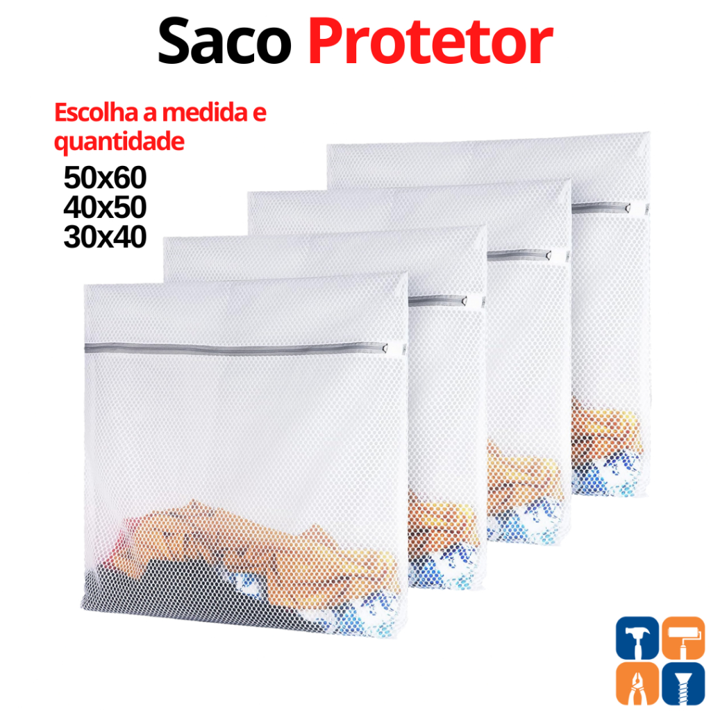 Saco lavar Roupa na Maquina P M G Kit Saquinho para Maquina Tanquinho Lavadora de Roupa In...